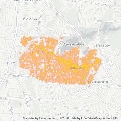 2700 Heatmap over forretningstæthed