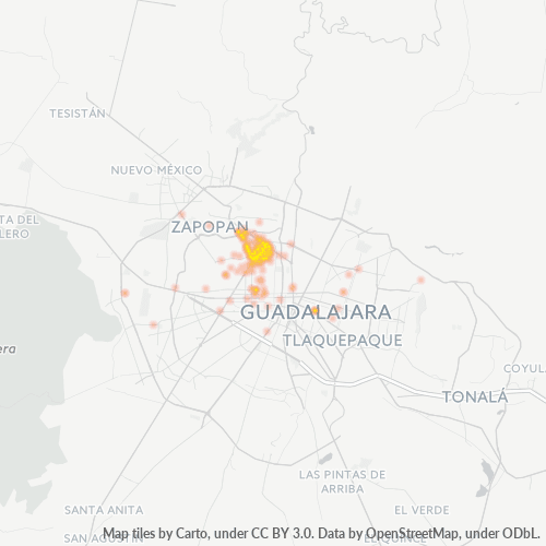 44610 Mapa de calor de densidad empresarial