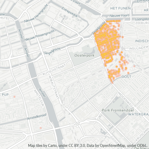 Heatmap voor postcode 1093
