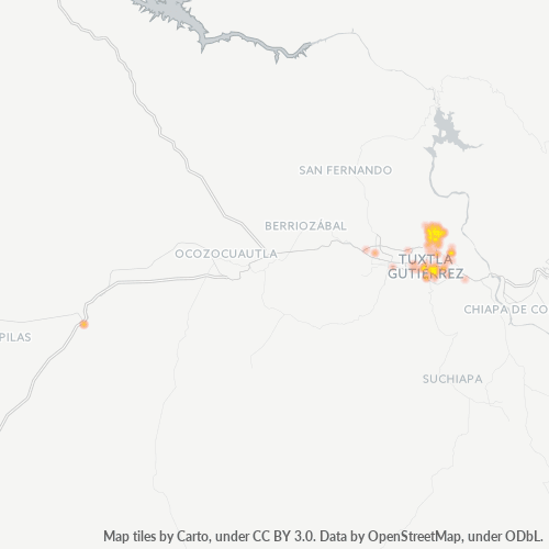 29019 Mapa de calor de densidad empresarial