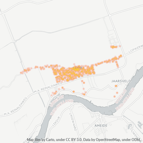 Heatmap voor postcode 3411
