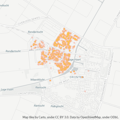 Heatmap voor postcode 8253
