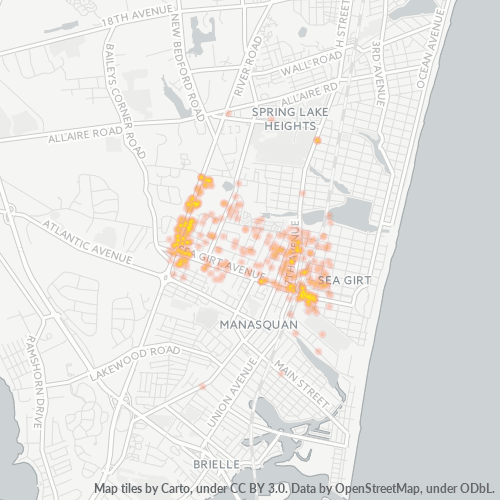 08750 Business Density Heatmap