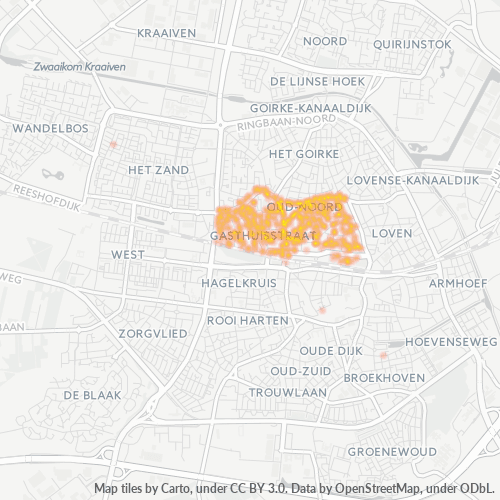 Heatmap voor postcode 5041