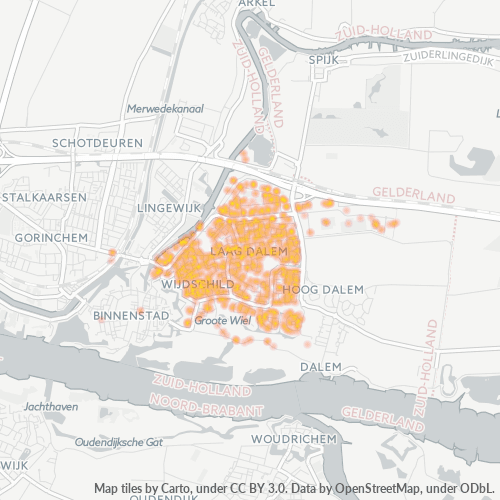 Heatmap voor postcode 4207