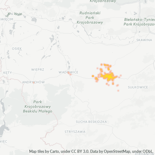 34-130 Mapa intensywności działalności gospodarczej