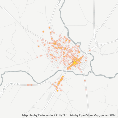 76821 Business Density Heatmap