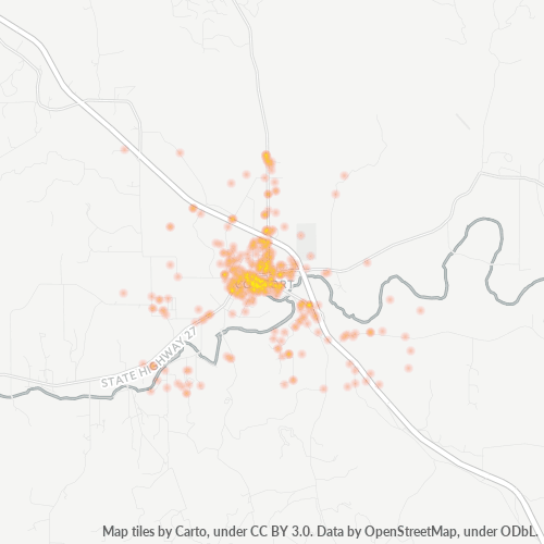 78013 Business Density Heatmap
