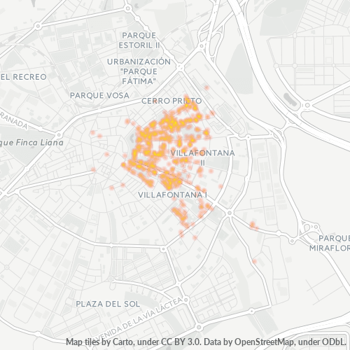 Mapa de calor para código postal 28937