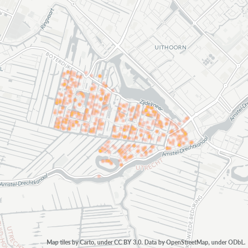 Heatmap voor postcode 1423