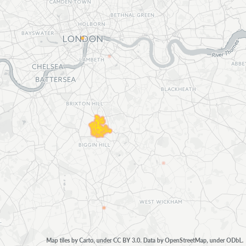 SE27 Business Density Heatmap