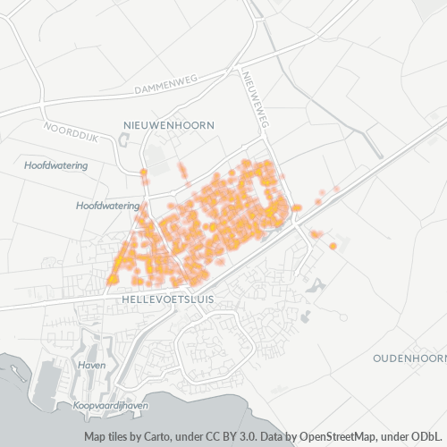 Heatmap voor postcode 3223