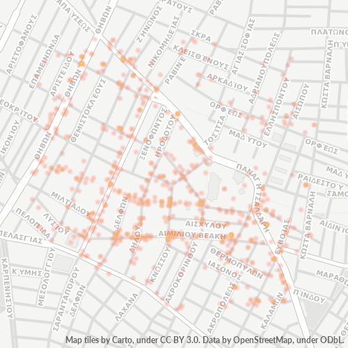 121 34 Χάρτης θερμότητας πυκνότητας επιχείρησης