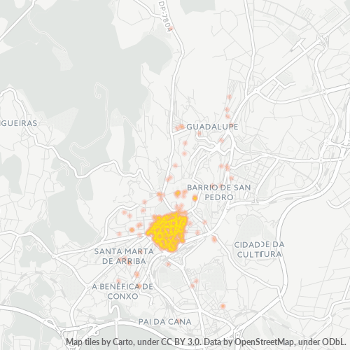 15701 Mapa de calor de densidad empresarial