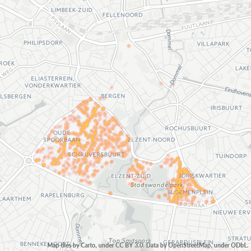 Heatmap voor postcode 5615
