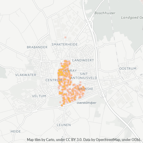 Heatmap voor postcode 5802