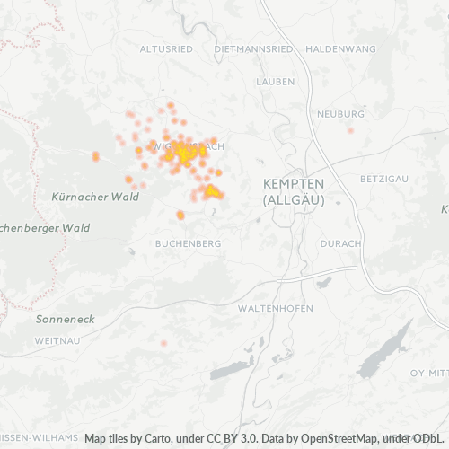 Heatmap für plz 87487