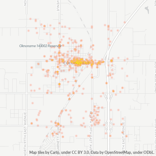 74021 Business Density Heatmap