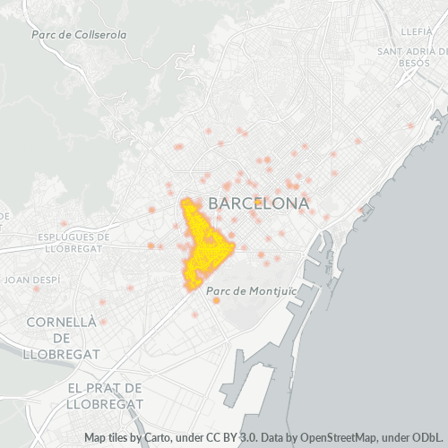 08014 Mapa de calor de densidad empresarial