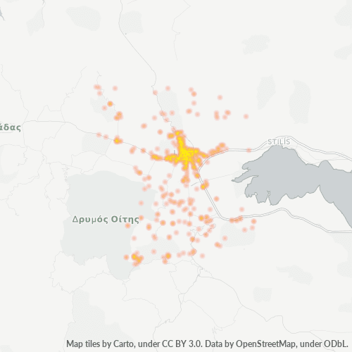 351 00 Χάρτης θερμότητας πυκνότητας επιχείρησης