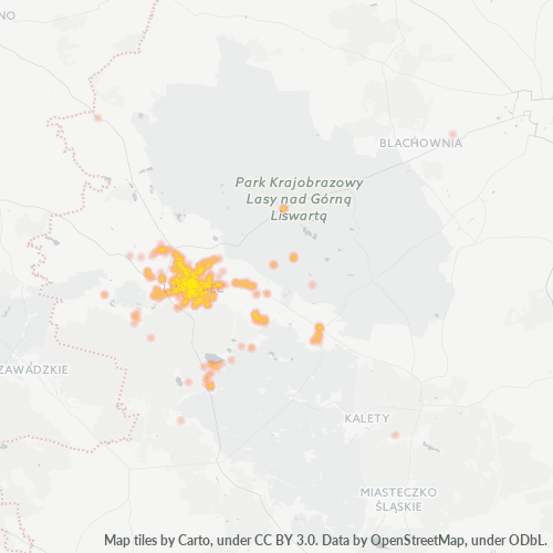 42-700 Mapa intensywności działalności gospodarczej