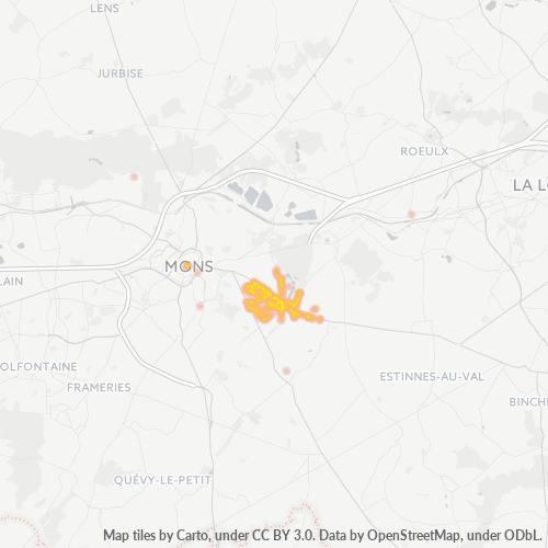 Heatmap voor postcode 7030
