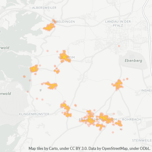 Heatmap für plz 76831