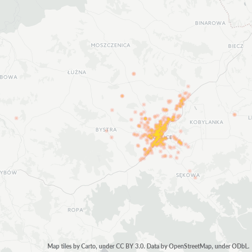 38-300 Mapa intensywności działalności gospodarczej