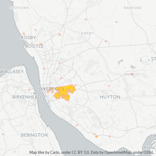 Heatmap for postal code L7