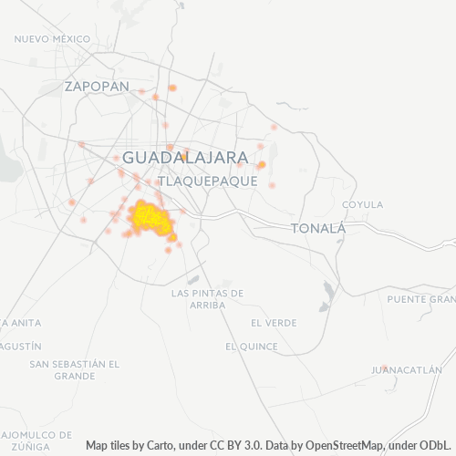 44970 Mapa de calor de densidad empresarial