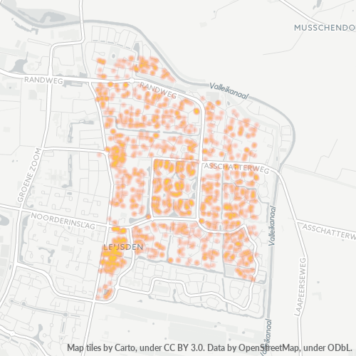 Heatmap voor postcode 3831