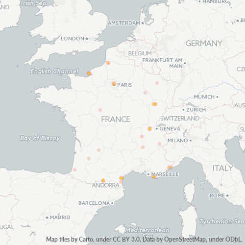 Carte de chaleur pour code postal 97420