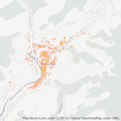 Mapa de calor para código postal 20140