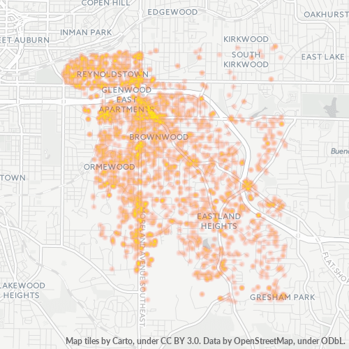 30316 Business Density Heatmap