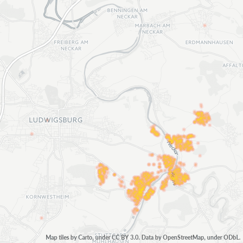 Heatmap für plz 71686