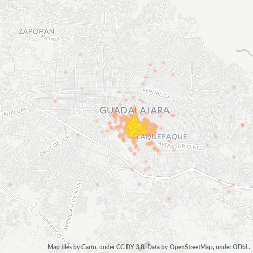 44430 Mapa de calor de densidad empresarial