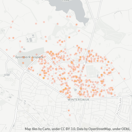 Heatmap voor postcode 7103