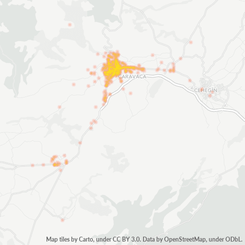 Mapa de calor para código postal 30400