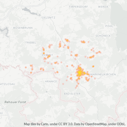 Heatmap für plz 08626