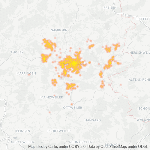 Heatmap für plz 66606