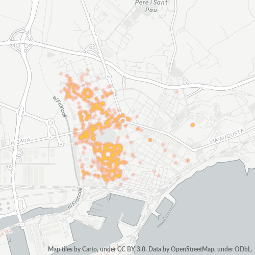 43005 Mapa de calor de densidad empresarial