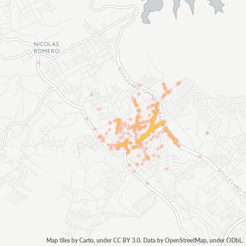 54474 Mapa de calor de densidad empresarial