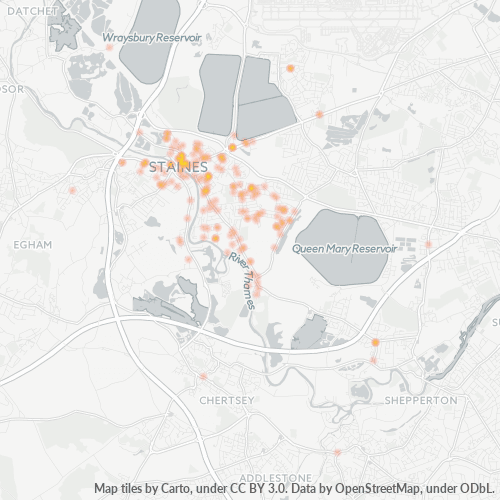 TW18 Business Density Heatmap