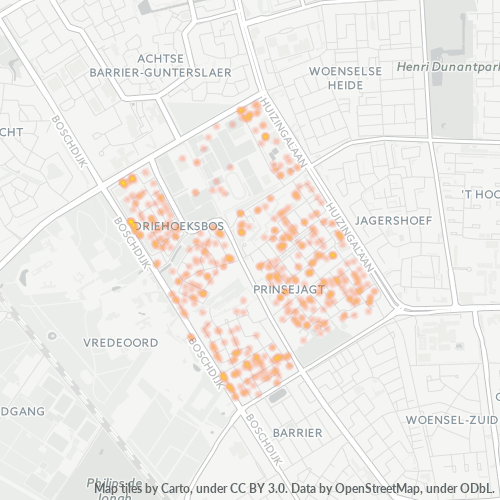Heatmap voor postcode 5624