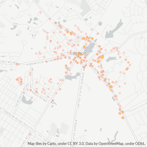 08026 Business Density Heatmap