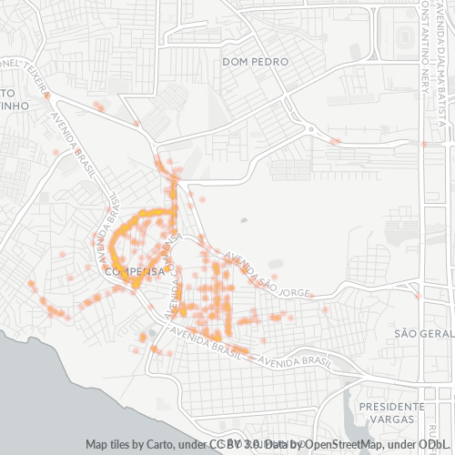 69030-000 Mapa de calor de densidad empresarial