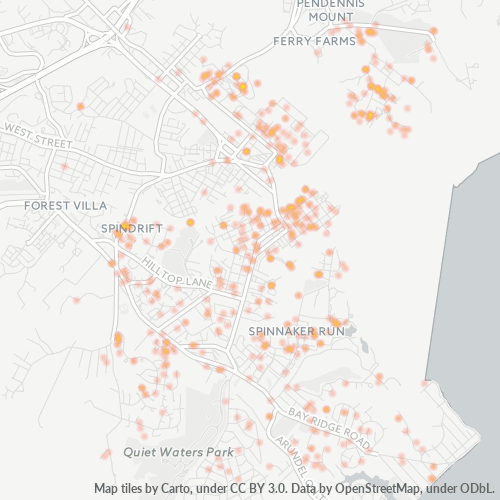 21402 Business Density Heatmap
