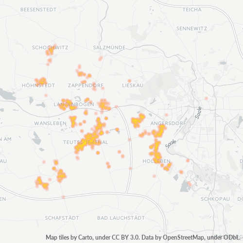Heatmap für plz 06179