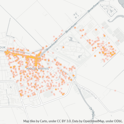 Heatmap voor postcode 3241