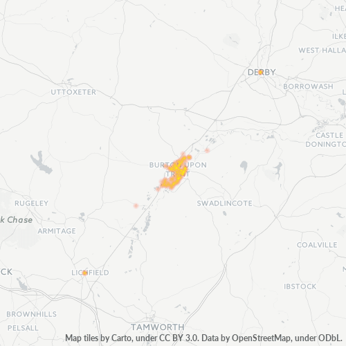 DE14 Business Density Heatmap
